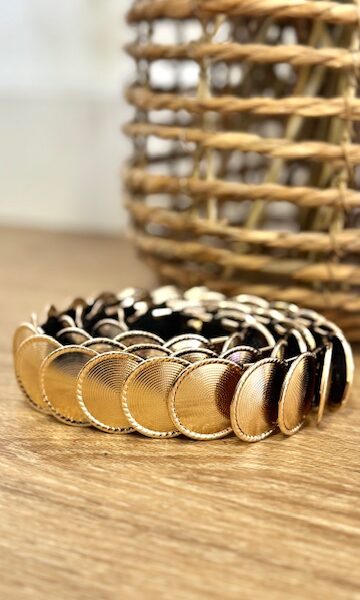 Cinturón Círculos elástico Dorado