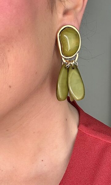 Pendientes Afrodita Verde Oliva