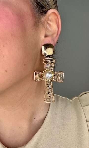 Pendientes Cruz Dorados