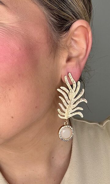 Pendientes Telma Dorados Beige
