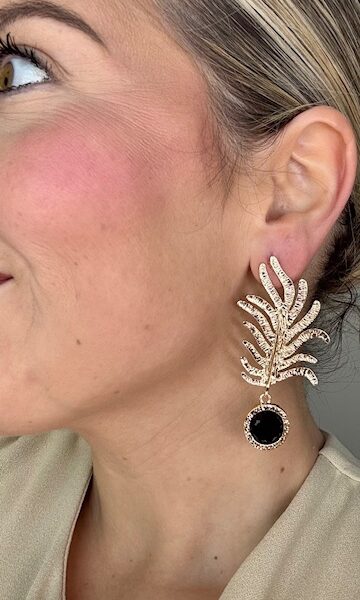 Pendientes Telma Dorados Negro