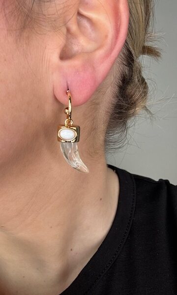 Pendientes Colmillo Beige