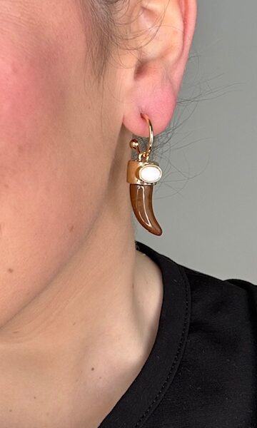 Pendientes Colmillo Marrón