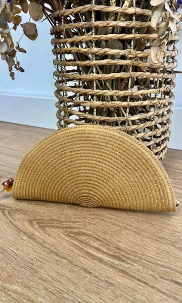 Cartera Rafia Abanico Natural