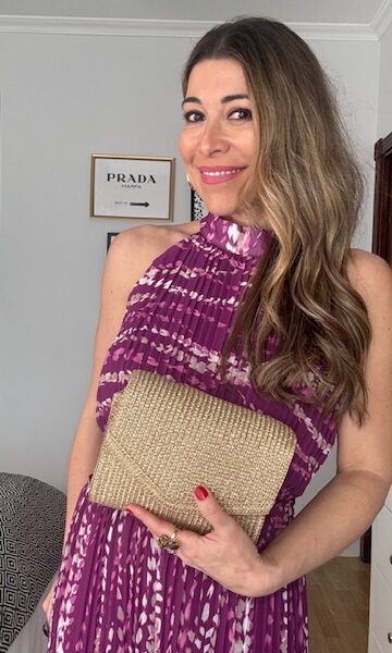 Bolso Cuadrado Rafia Dorado