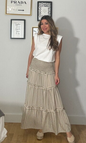 Falda Rayas Verde Caza