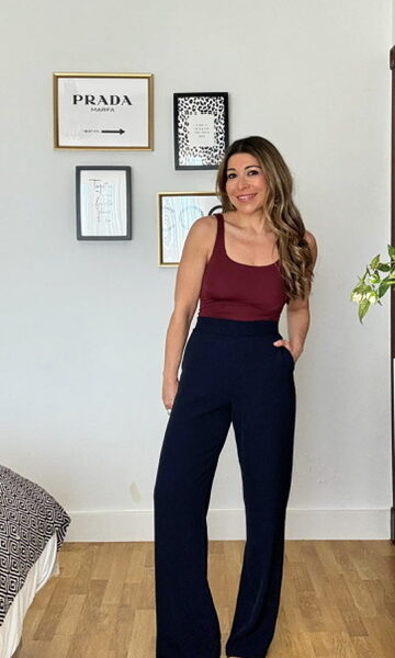 Pantalón crepé azul marino