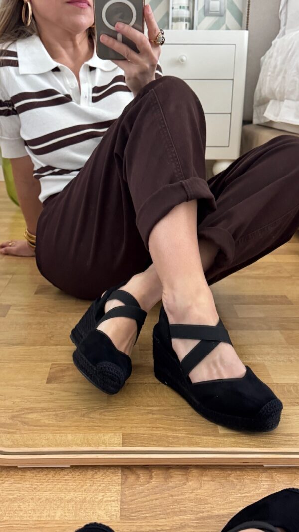 Cuñas Esparto Tiras Elástica Negro