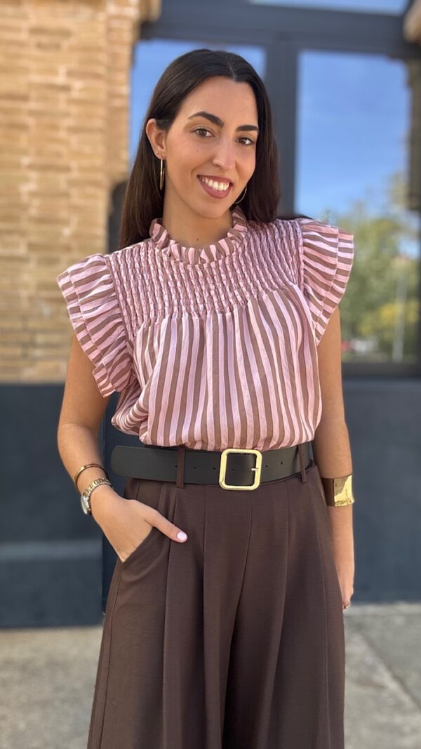 Blusa Matilde Rosa Camel