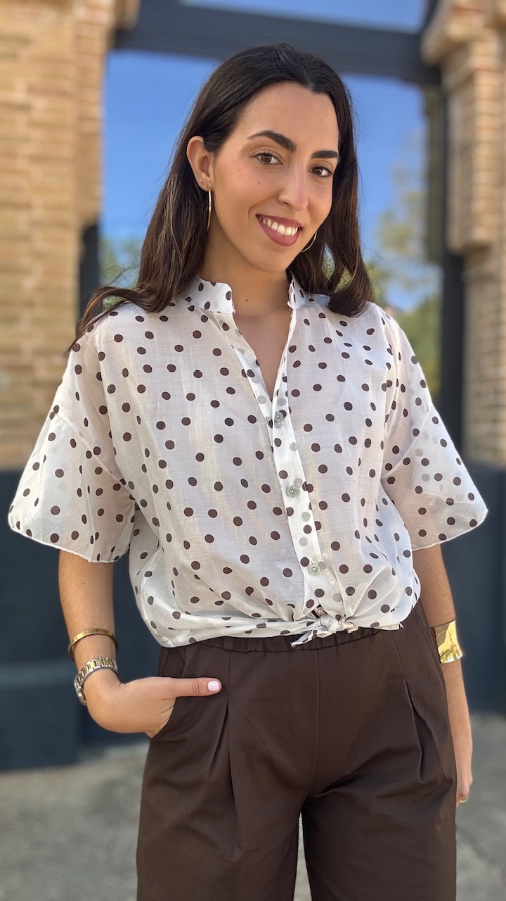 Blusa Jimena Lunares Beige - Imagen 5