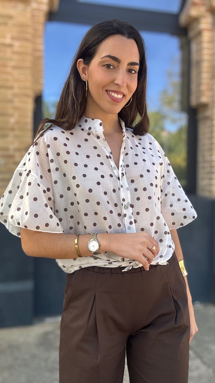 Blusa Jimena Lunares Beige - Imagen 4