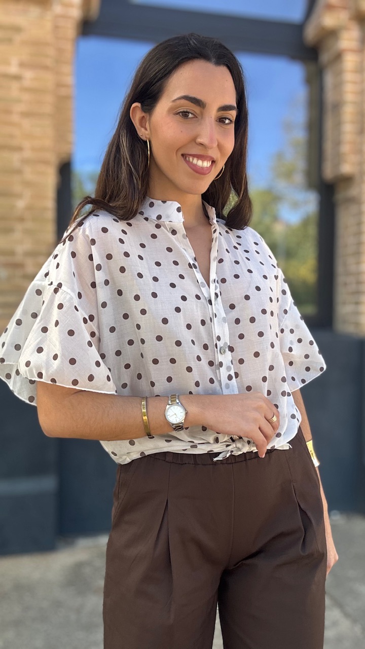 Blusa Jimena Lunares Beige - Imagen 12