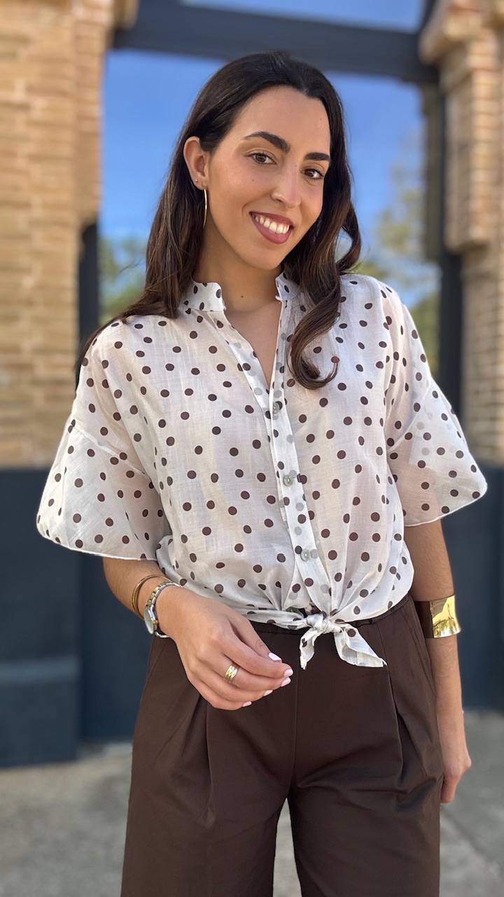 Blusa Jimena Lunares Beige - Imagen 6