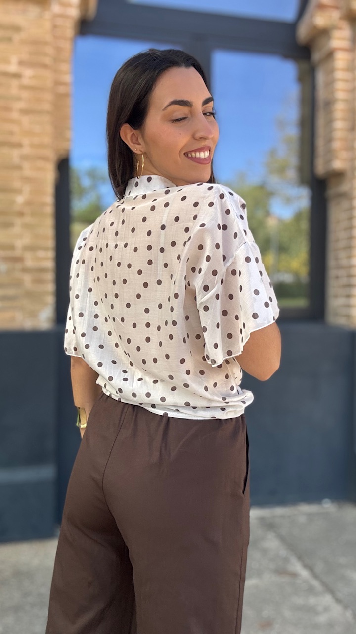 Blusa Jimena Lunares Beige - Imagen 7