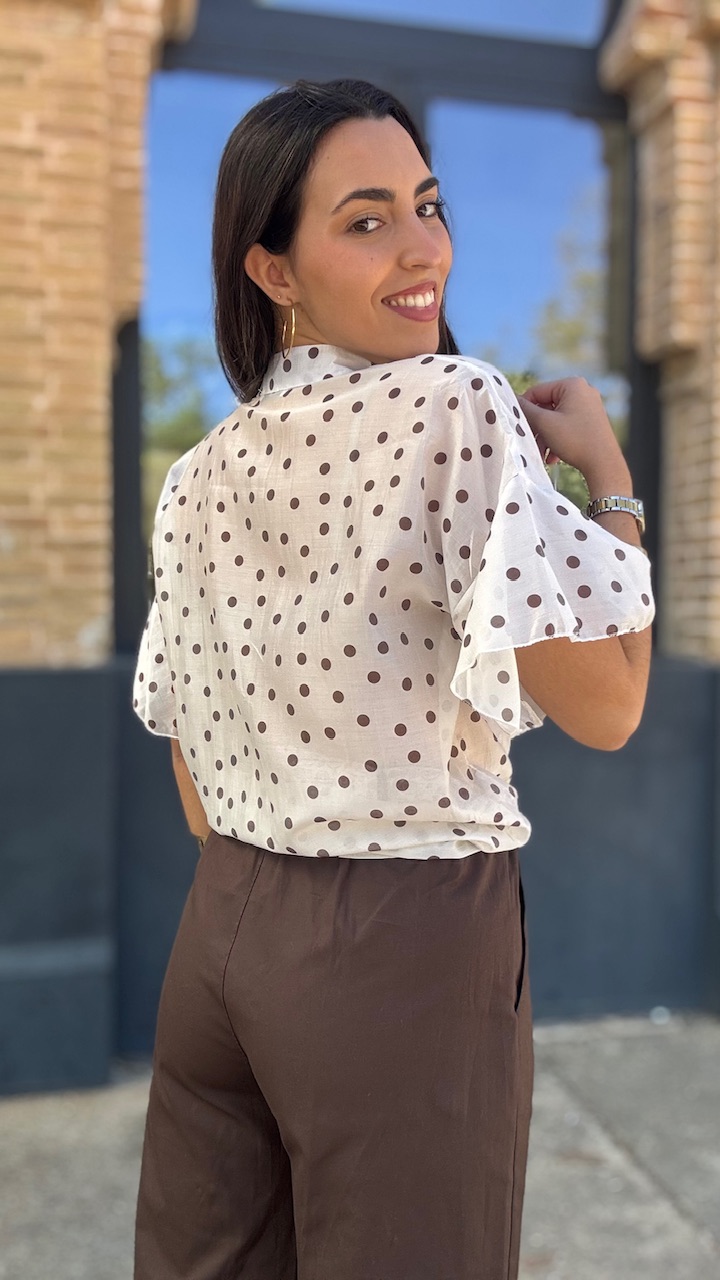 Blusa Jimena Lunares Beige - Imagen 8