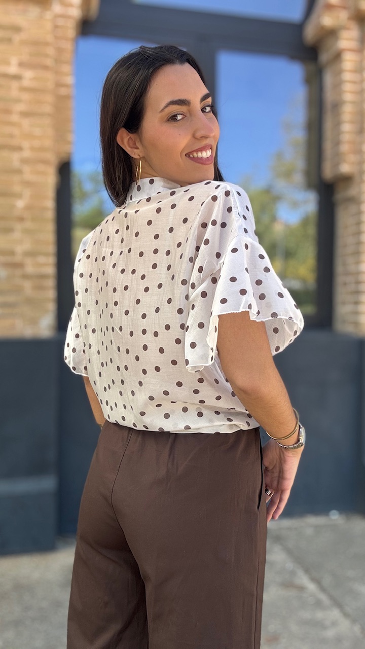 Blusa Jimena Lunares Beige - Imagen 2