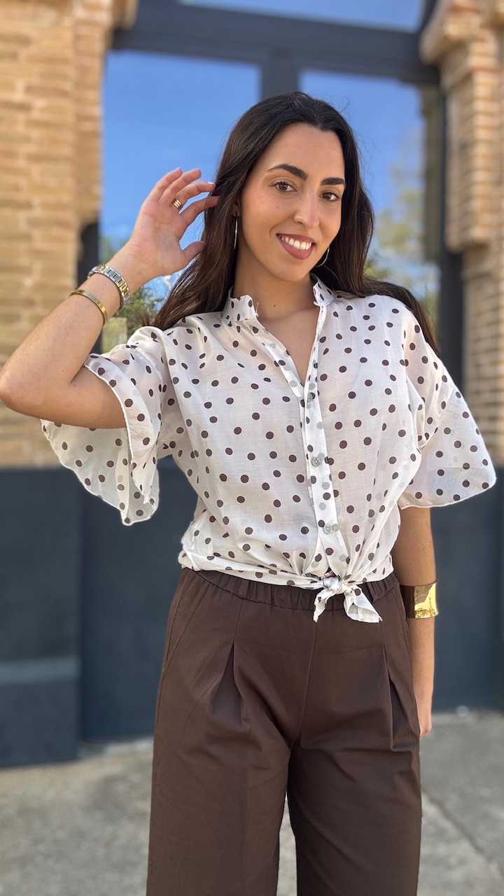 Blusa Jimena Lunares Beige - Imagen 9