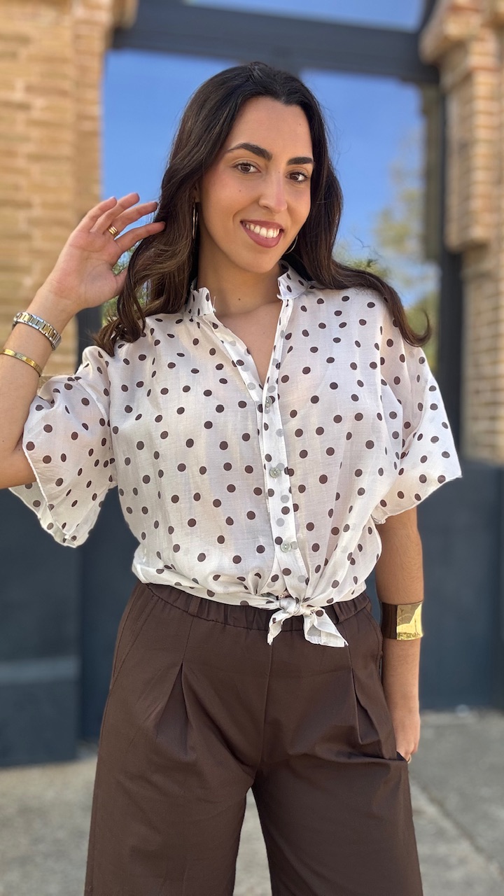 Blusa Jimena Lunares Beige - Imagen 3