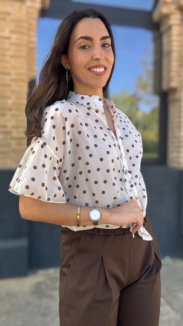 Blusa Jimena Lunares Beige - Imagen 10