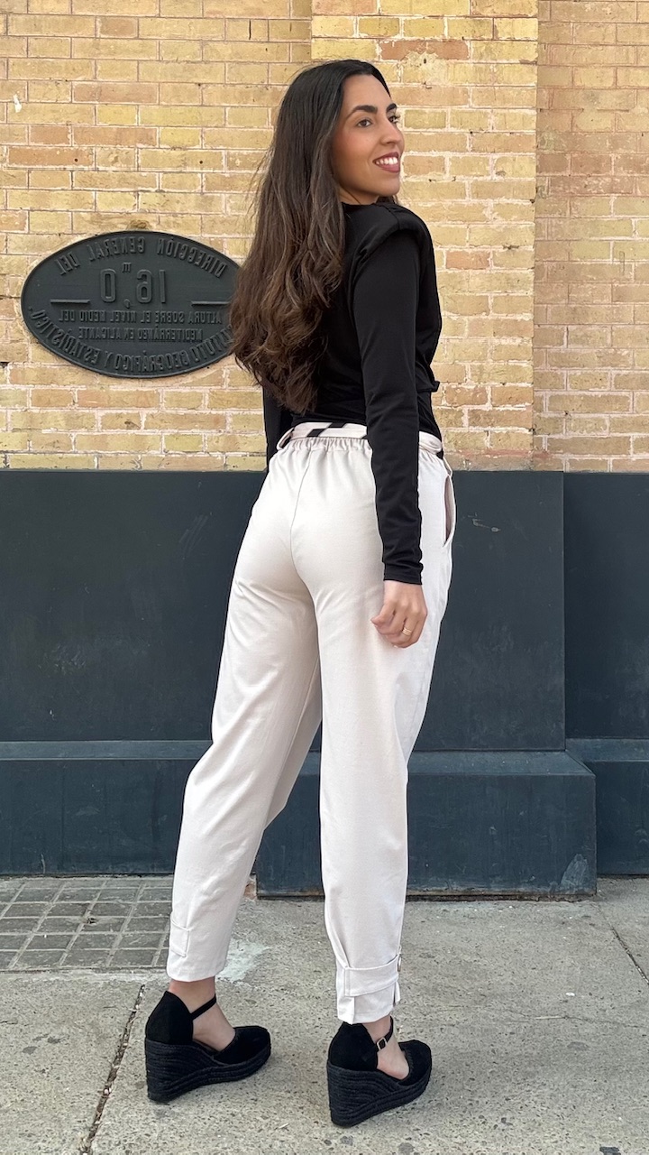 Pantalón Globo Beige Botón - Imagen 20