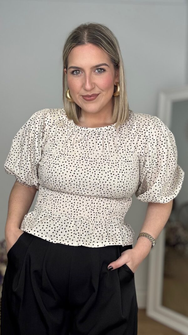 Blusa London Lunares Beige