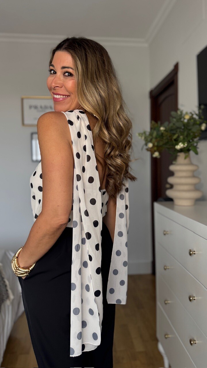 Top Gasa Lunares Esencia detalle Beige - Imagen 20