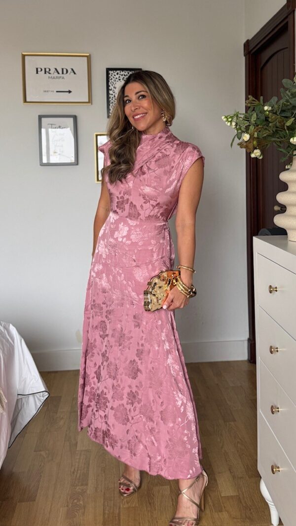 Vestido Satinado Noa Rosa