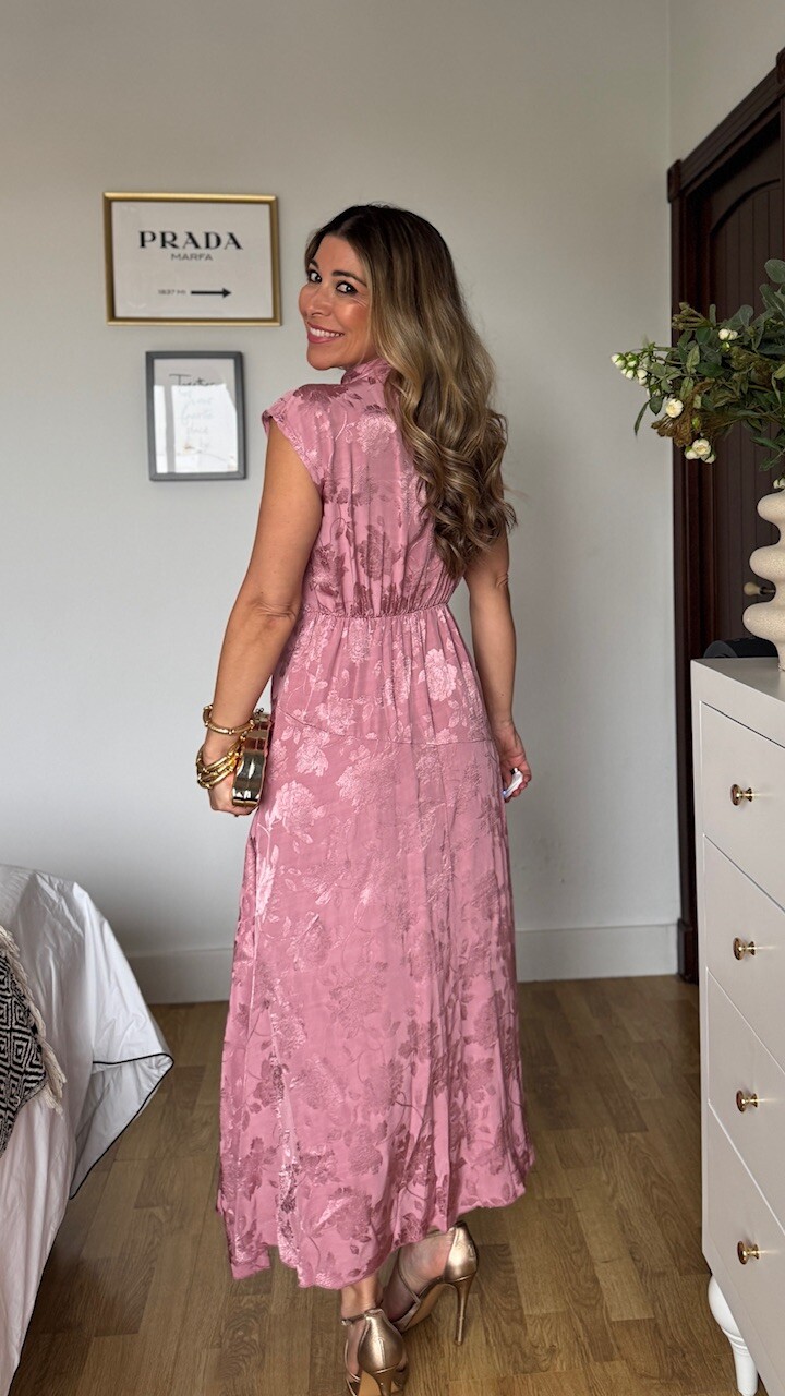 Vestido Satinado Noa Rosa - Imagen 4