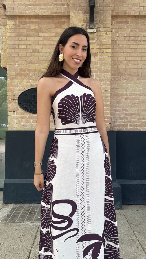 Vestido Tribal Estampado Berenjena