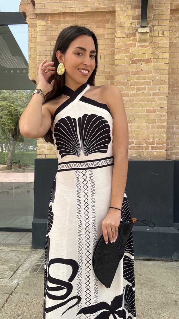 Vestido Tribal Estampado Negro