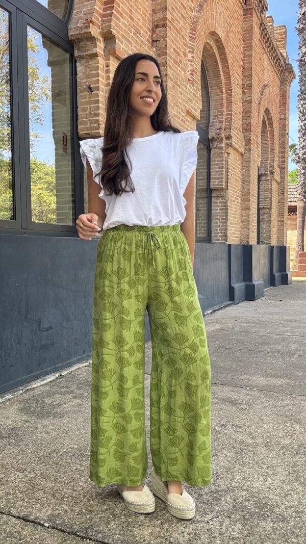 Pantalón Brocado Verde