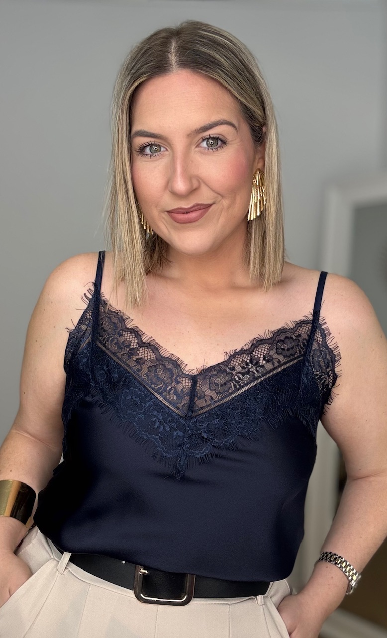 Top Lencero doble encaje Azul Marino