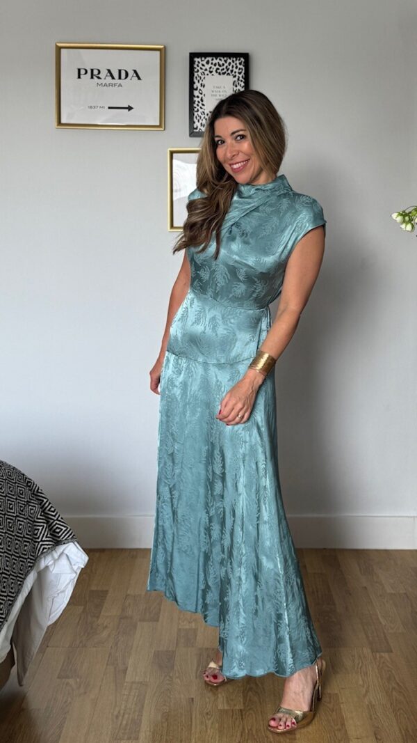 Vestido Satinado Marian Verde Menta