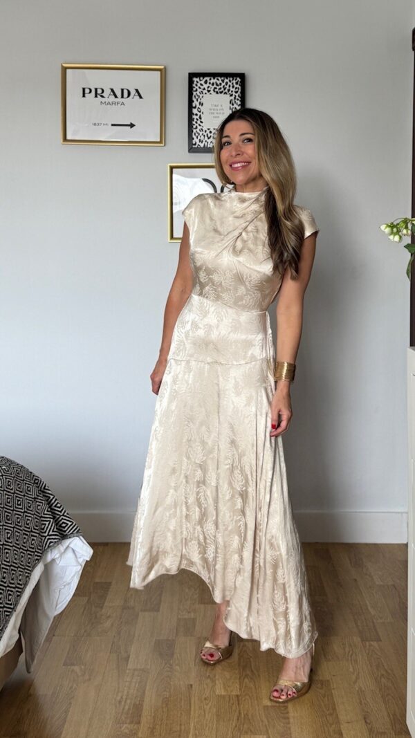 Vestido Satinado Marian Beige