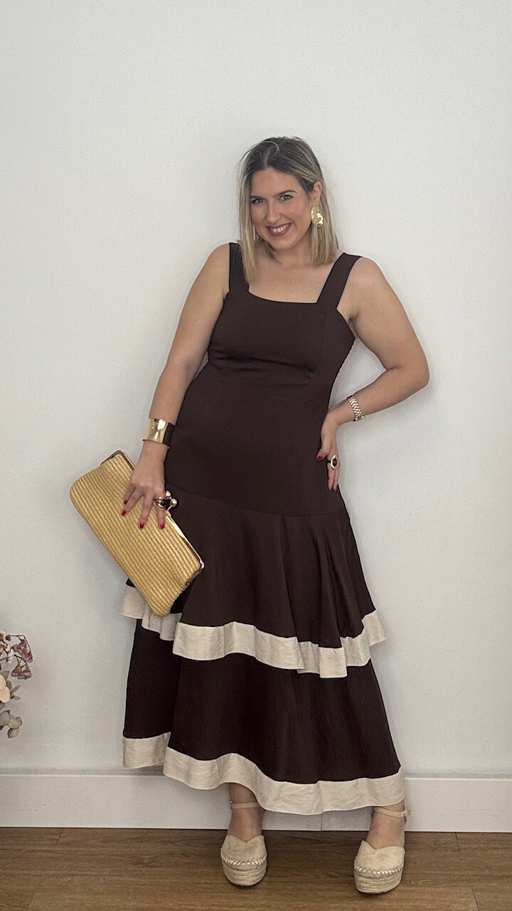 Vestido Lucca Volantes Marrón - Imagen 7