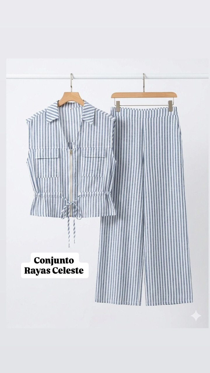Conjunto Rayas Celeste - Imagen 11