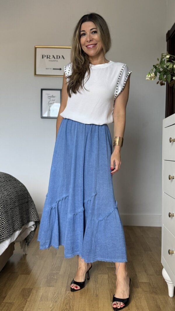 Falda Cotton Azul Ducado