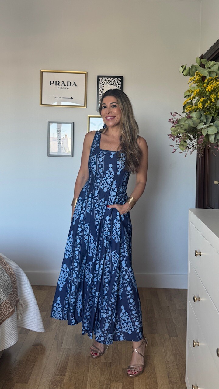 Vestido Rosaura Azul Marino - Imagen 4