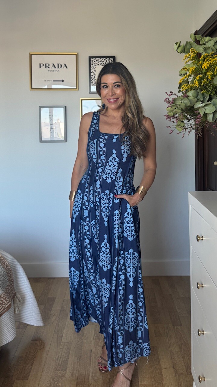 Vestido Rosaura Azul Marino - Imagen 3