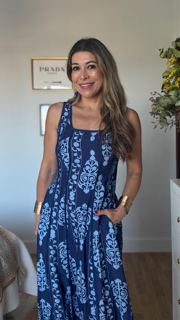 Vestido Rosaura Azul Marino - Imagen 5