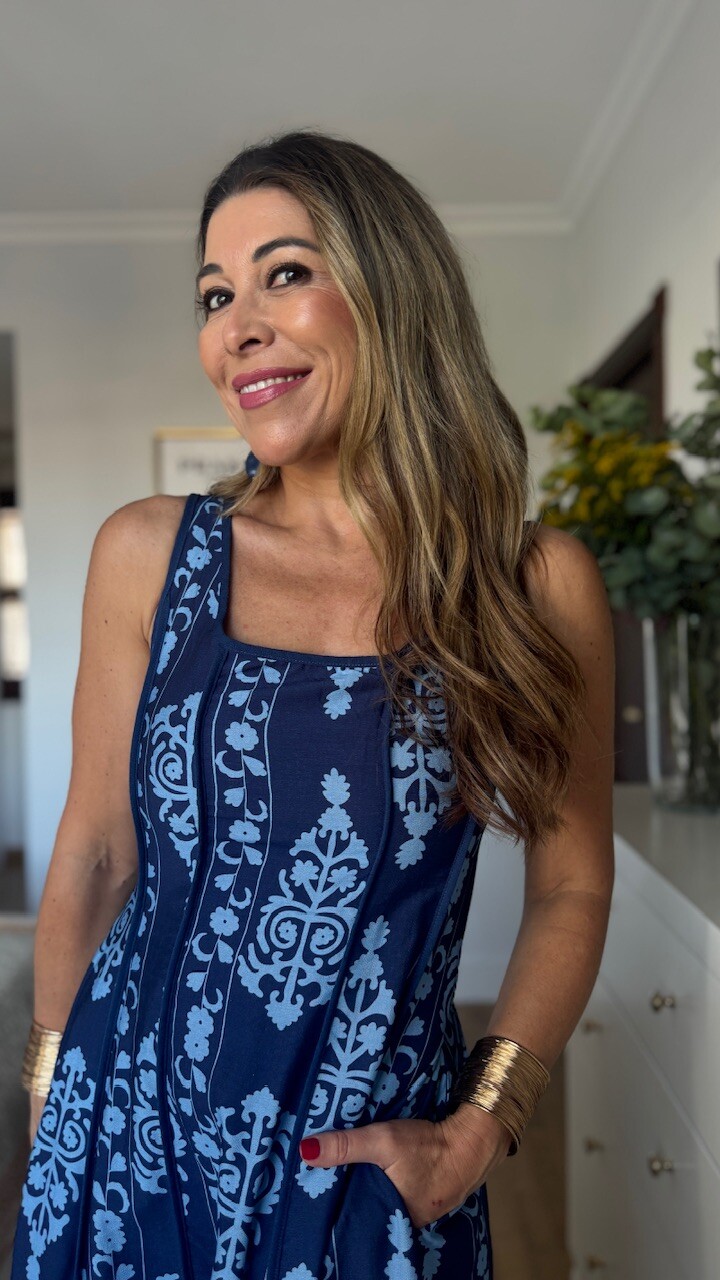 Vestido Rosaura Azul Marino - Imagen 2