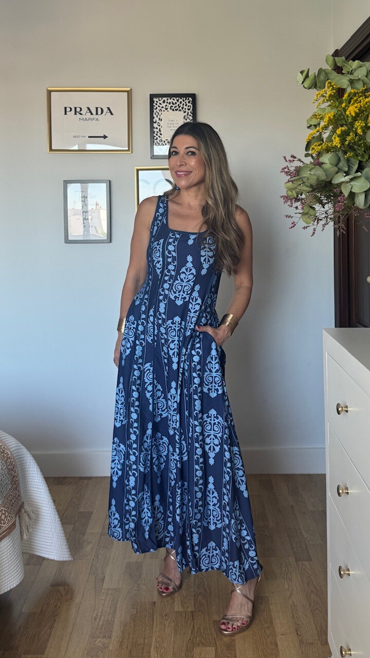 Vestido Rosaura Azul Marino - Imagen 8