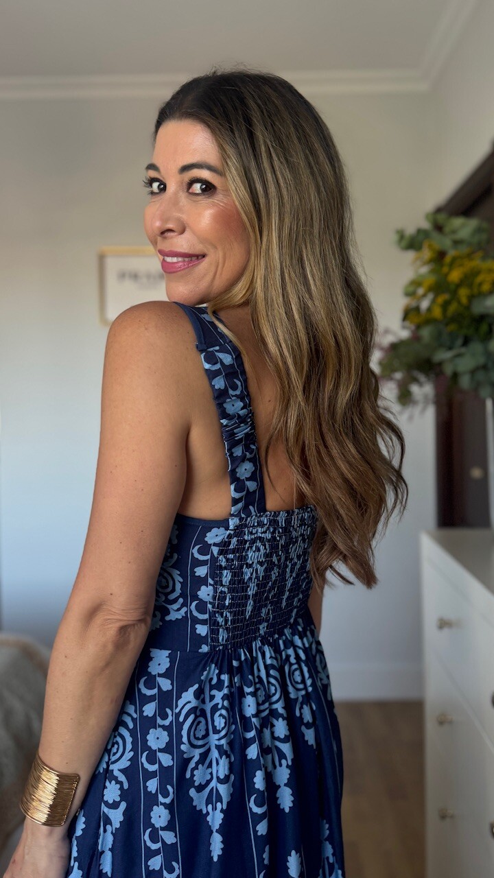 Vestido Rosaura Azul Marino - Imagen 6