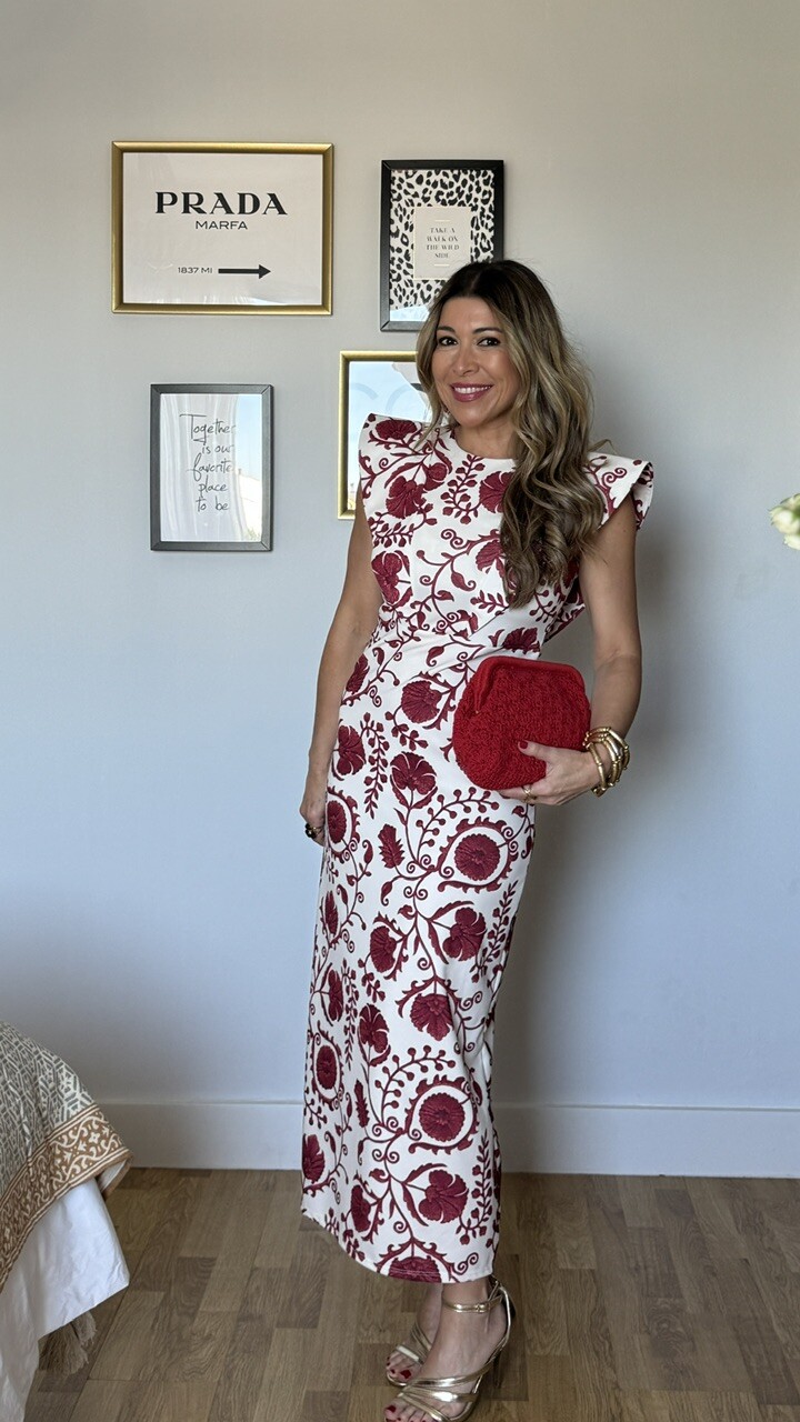 Vestido Flor Rojo Vino - Imagen 14