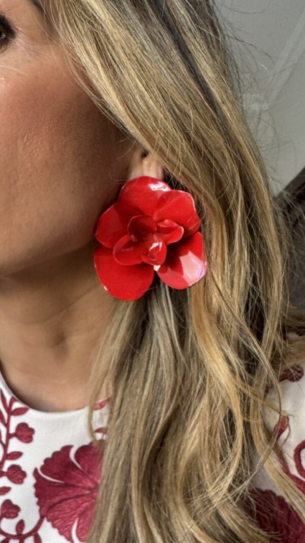 Pendientes Maxiflor rojo