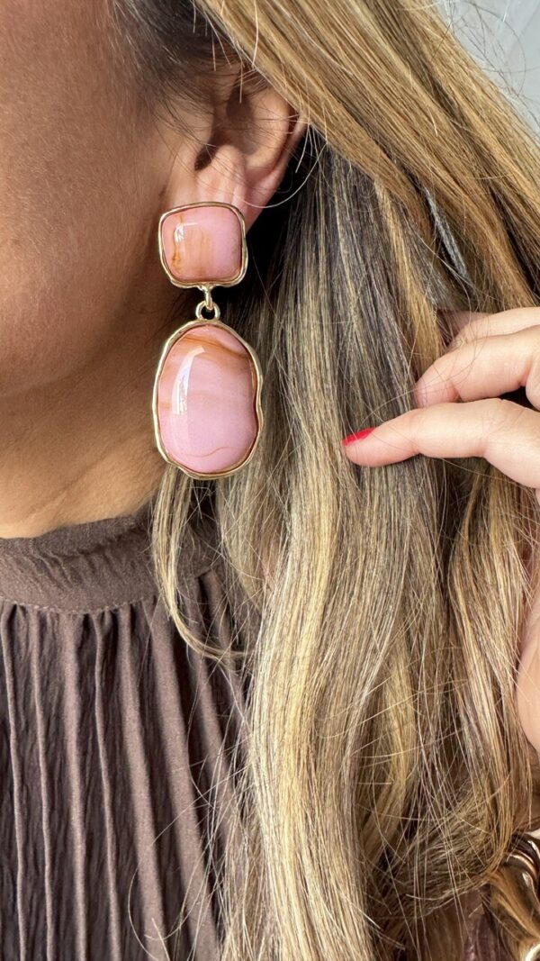 Pendientes Lágrimas Rosa Empolvado