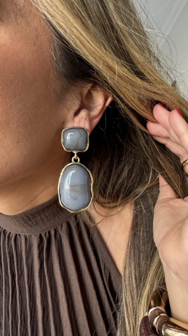 Pendientes Lágrimas gris azulado