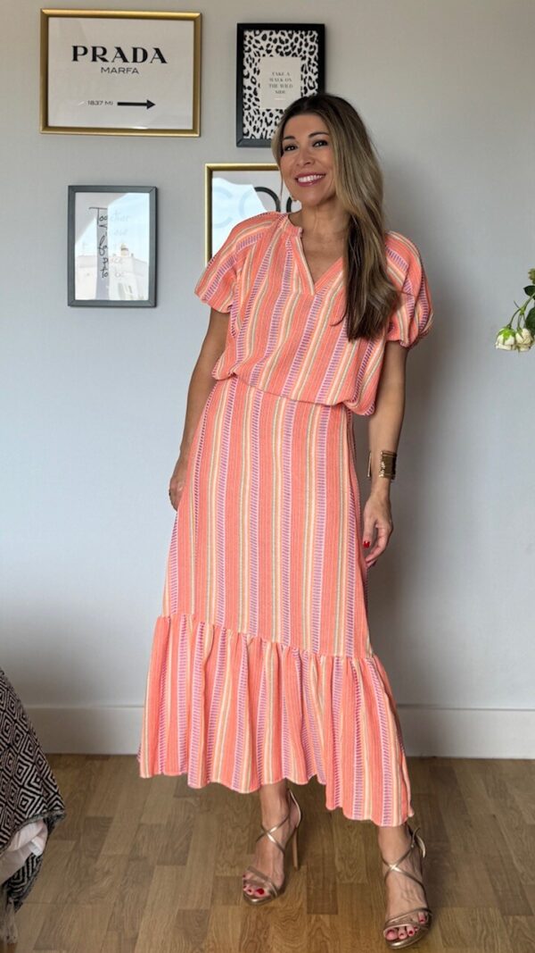 Falda larga Ibiza coral