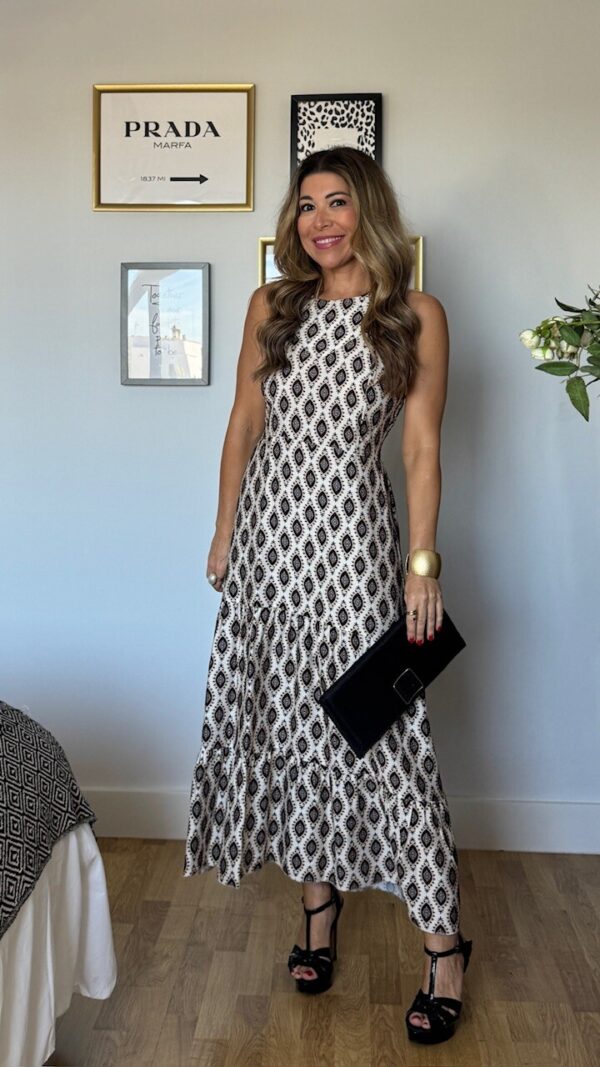 Vestido Isolda Estampado Negro