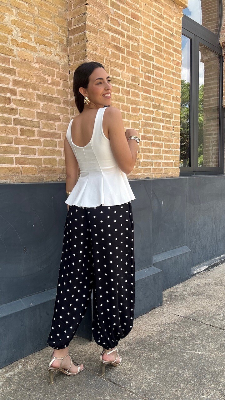 Pantalón Bombacho Lunares Negro - Imagen 4